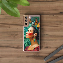 Load image into Gallery viewer, Clear Phone Cases Frida Kahlo Artwork and Monarchs
