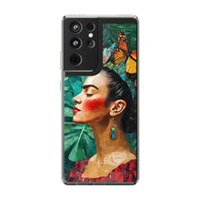 Load image into Gallery viewer, Clear Phone Cases Frida Kahlo Artwork and Monarchs
