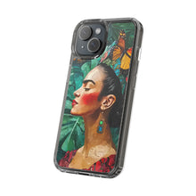 Load image into Gallery viewer, Clear Phone Cases Frida Kahlo Artwork and Monarchs
