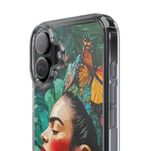 Load image into Gallery viewer, Clear Phone Cases Frida Kahlo Artwork and Monarchs
