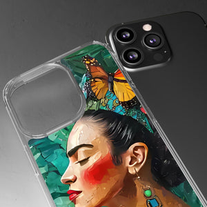 Clear Phone Cases Frida Kahlo Artwork and Monarchs