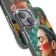 Load image into Gallery viewer, Clear Phone Cases Frida Kahlo Artwork and Monarchs
