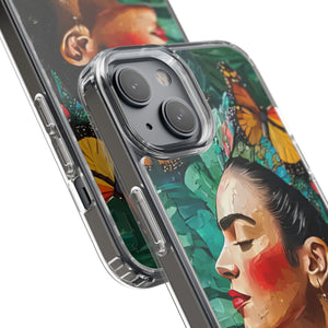 Clear Phone Cases Frida Kahlo Artwork and Monarchs