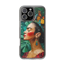 Load image into Gallery viewer, Clear Phone Cases Frida Kahlo Artwork and Monarchs
