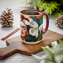 Load image into Gallery viewer, Mug - Mexican Artist Frida Kahlo with Alcatraz Calla Lillies Design
