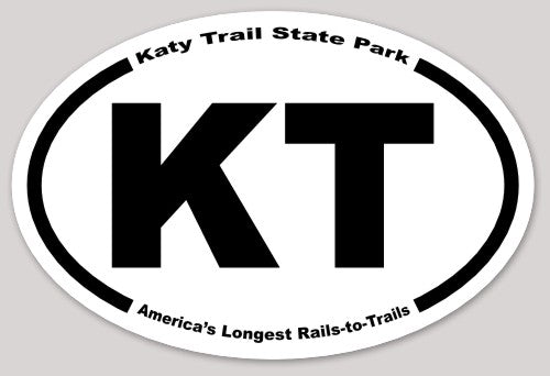 Classic KT Katy Trail Bumper Sticker. Two sizes!