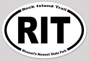 Classic RIT Rock Island Trail State Park Bumper Sticker. Two sizes!