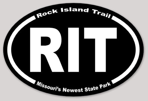 Classic RIT Rock Island Trail State Park Bumper Sticker. 4x6 inch. Bla ...